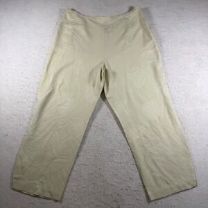 Tommy Bahama Silk Seashell Jacquard Wide Leg Pants Beige Womens 14 Side Zip